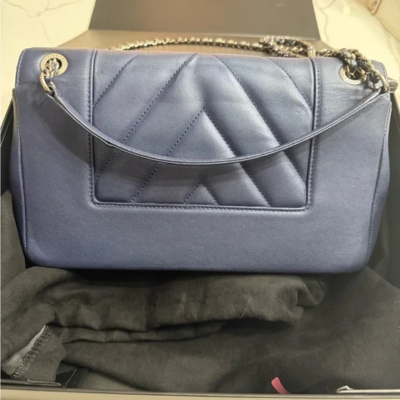 CHANEL Metallic Blue Mademoiselle Flap Bag - Picture 12 of 15